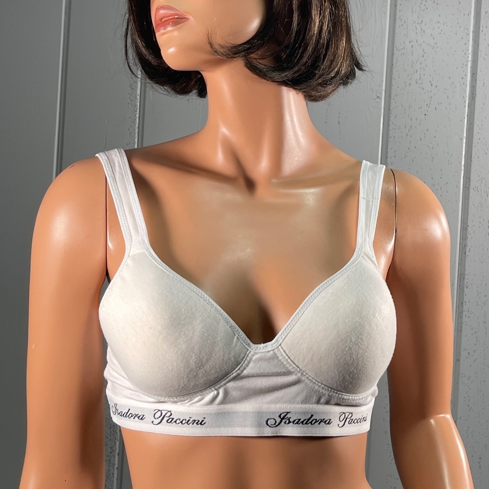 * *Isadora Paccini Women’s White & Black Wireless Sport Bra Sz 36B